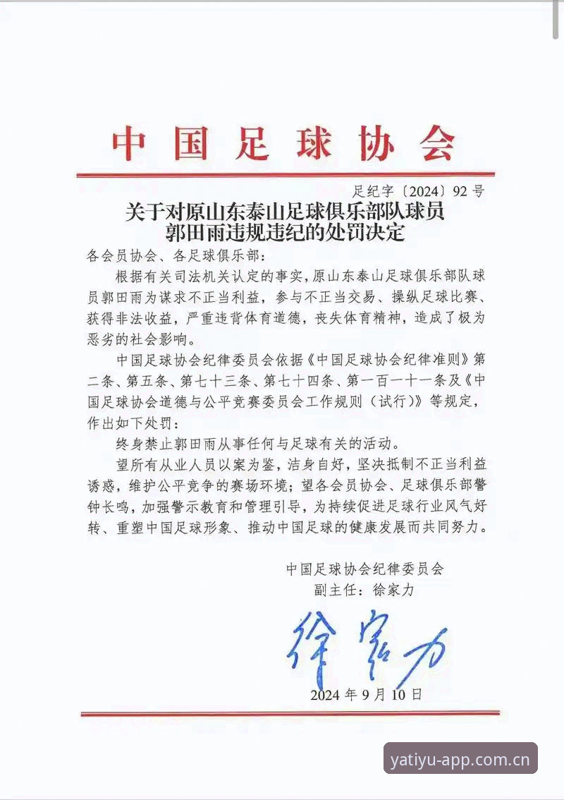 亚体育苹果版官方下载 中国足协第三批禁足名单深度评测:从行业乱象看体育生态的全面净化